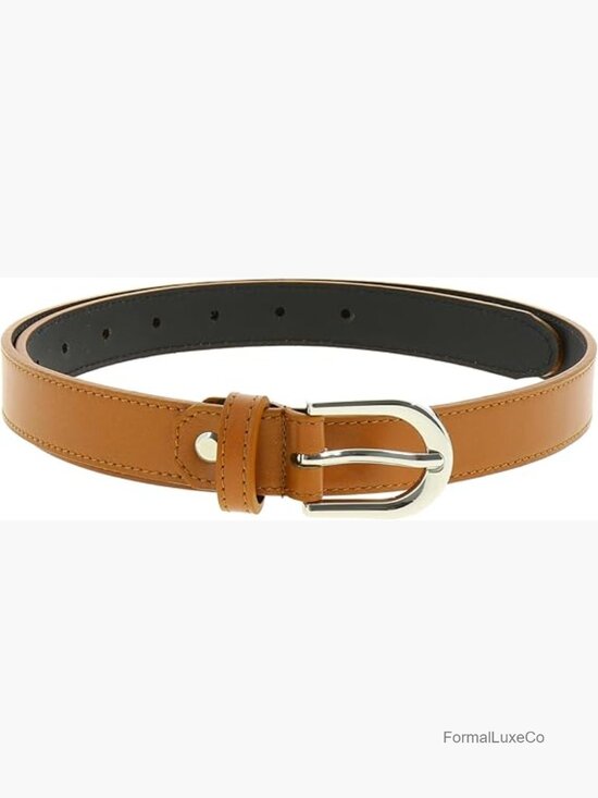 Genuine Italian Leather Belt, 1 Inch Wide, Made in France
